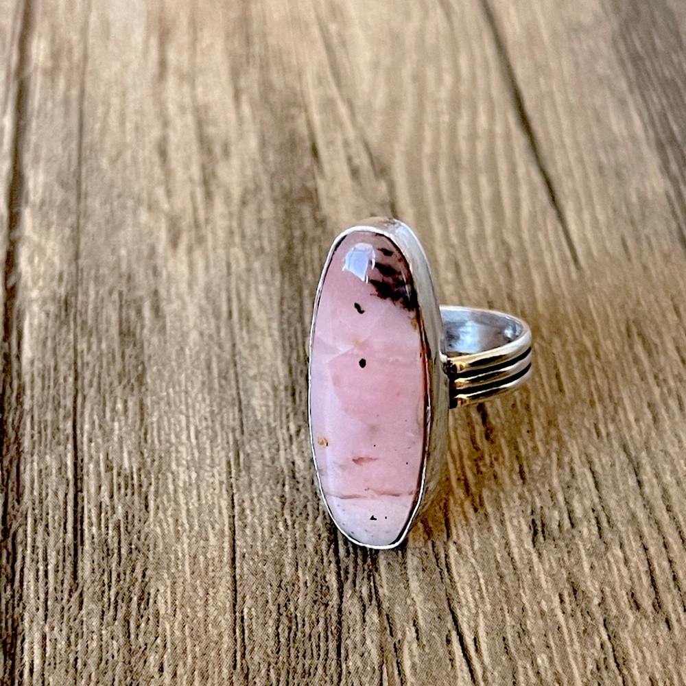 Pink Peruvian Opal Ring - image 4